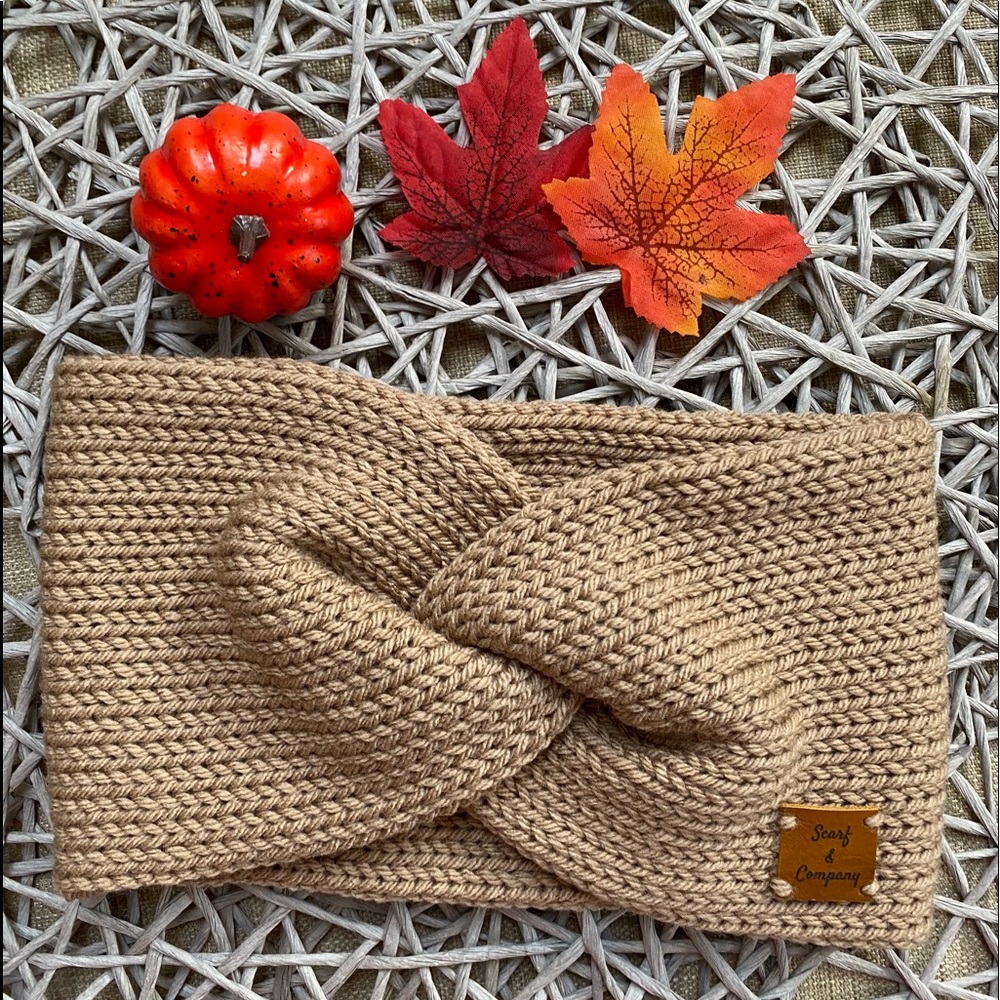 Twisted Knitted Headband, knitted ear warmer, handmade by Seller.